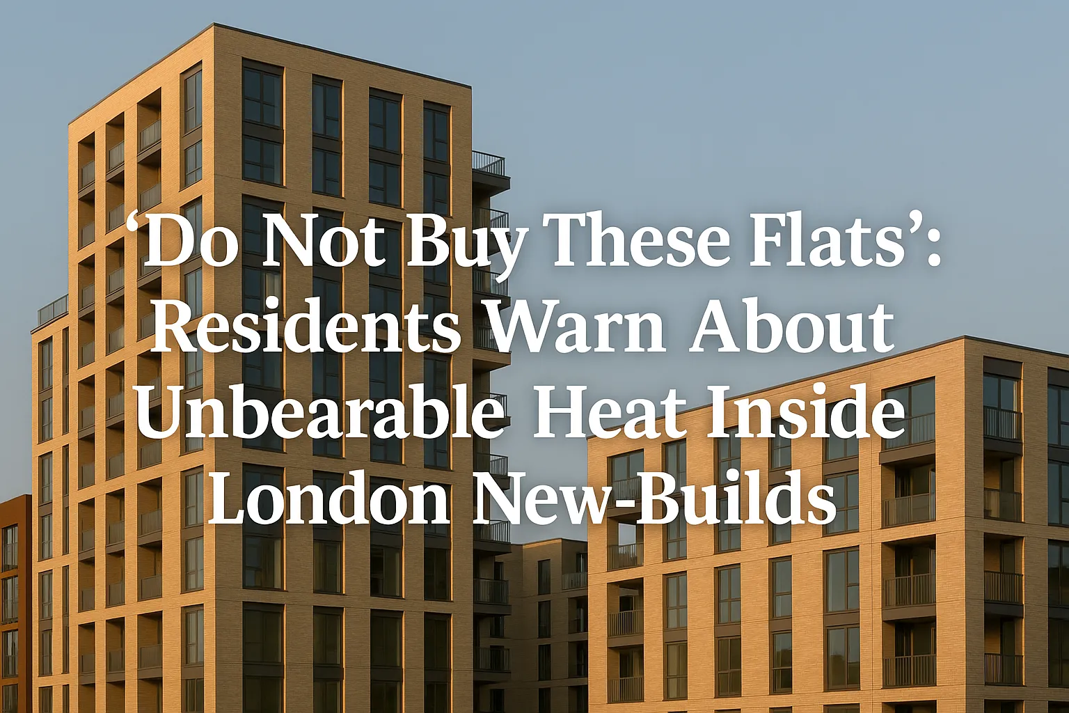 Do not buy these flats residents warn about unbearable heat inside London new-builds